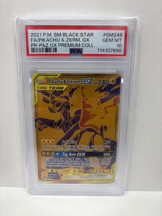 Pokemon Pikachu & Zekrom GX SM248 PSA 10