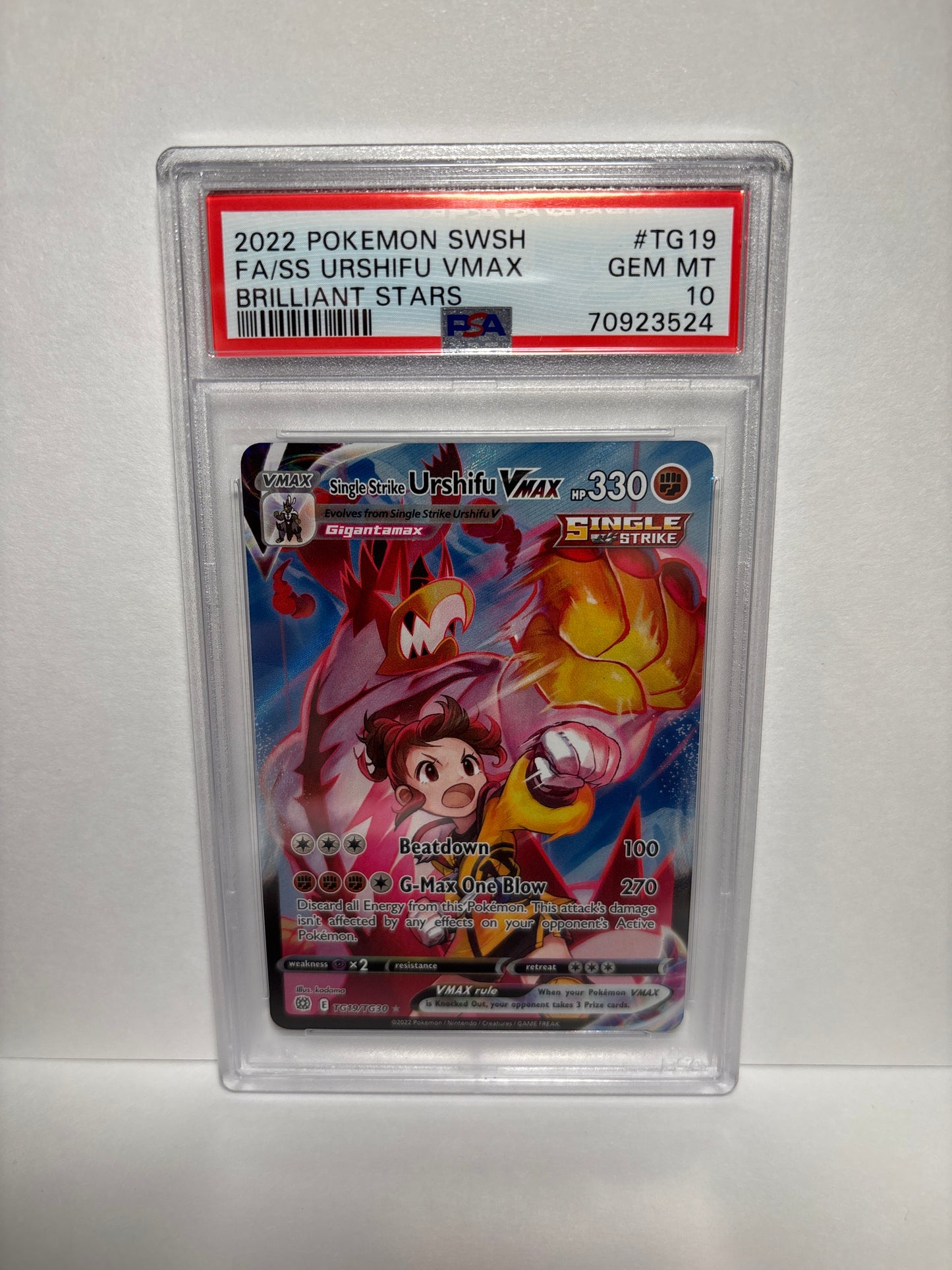 Pokemon Single Strike Urshifu VMAX TG19/TG30 PSA 10