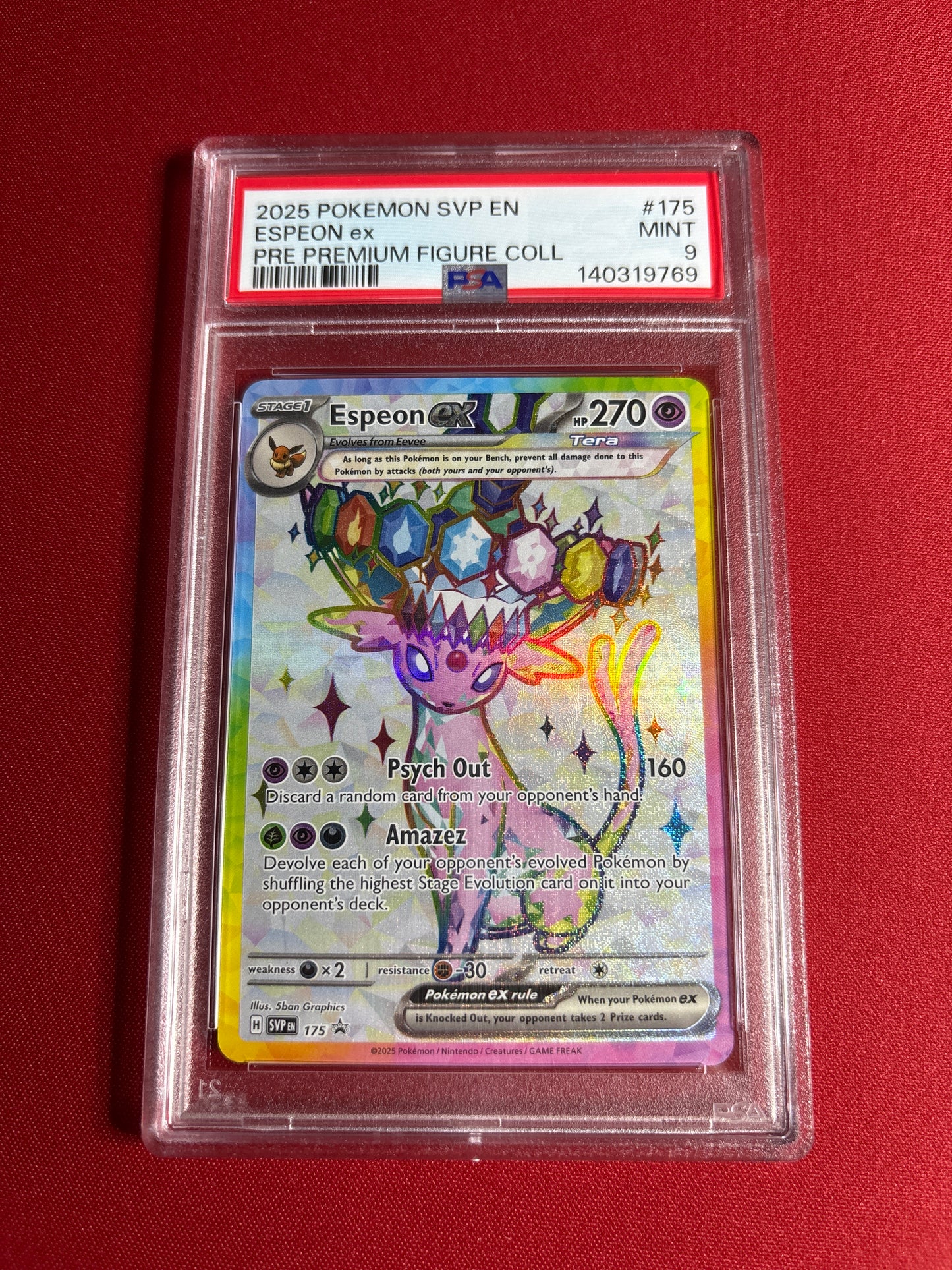 Pokemon Espeon ex 175 PSA 9