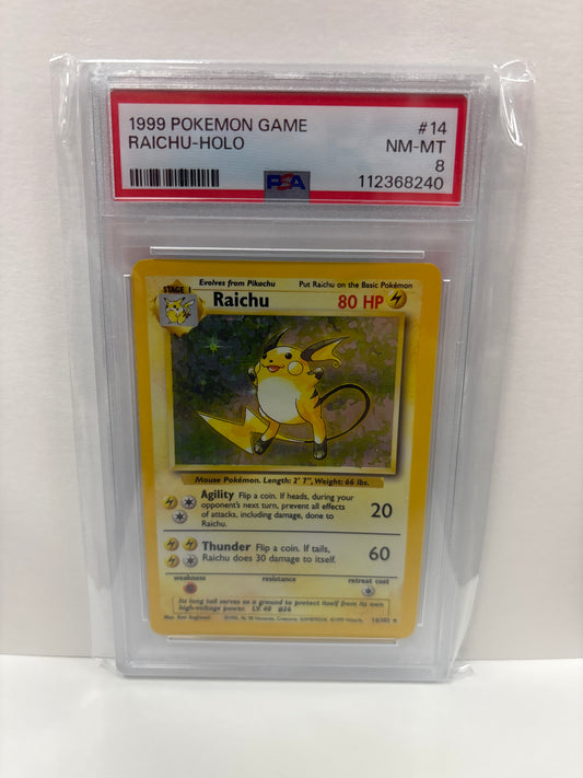 Pokemon Raichu 14/102 (1999) PSA 8