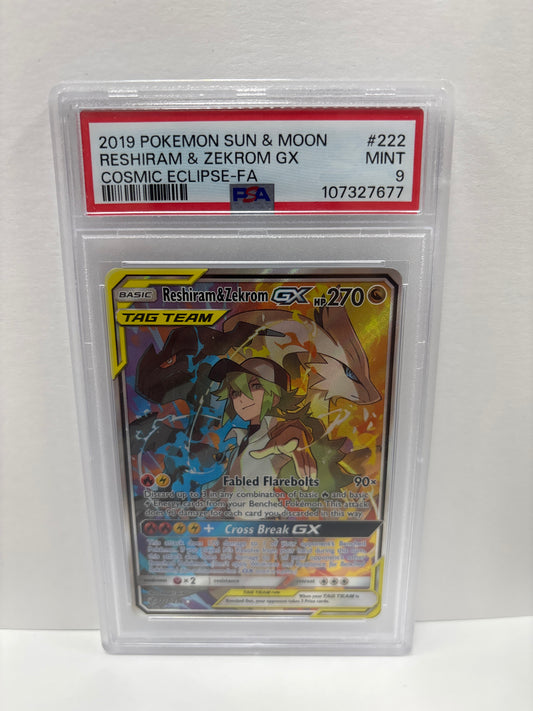 Pokemon Reshiram & Zekrom GX 222/236 PSA 9