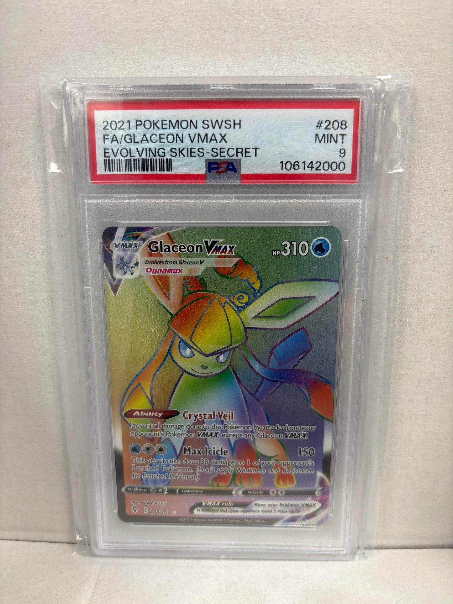 Pokemon Glaceon VMAX 208/203 PSA 9