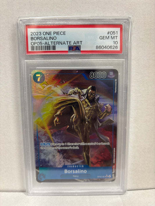 One Piece Card Game Borsalino OP05-051 PSA 10
