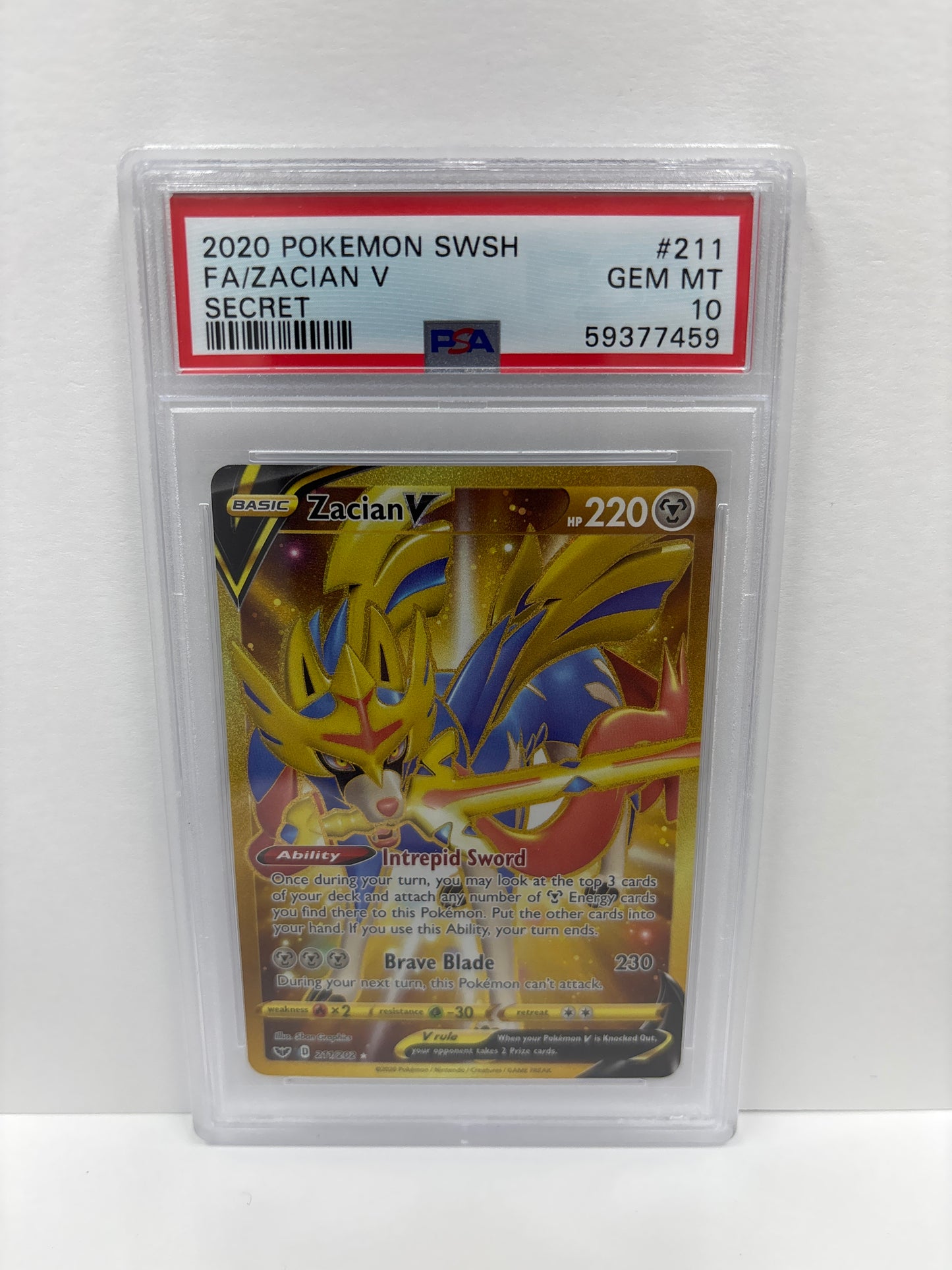 Pokemon Zacian V 211/202 PSA 10