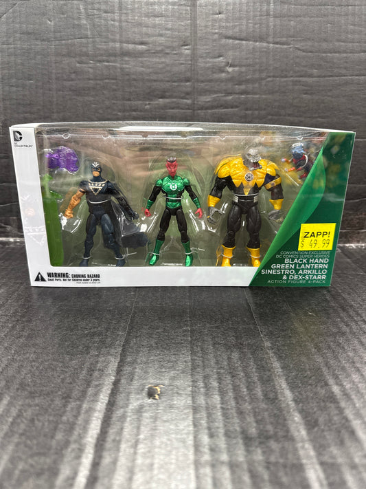 DC Collectibles Green Lantern Black Hand, Green Lantern Sinestro, Arkillo & Dex-Starr 4-Pack Convention Exclusive