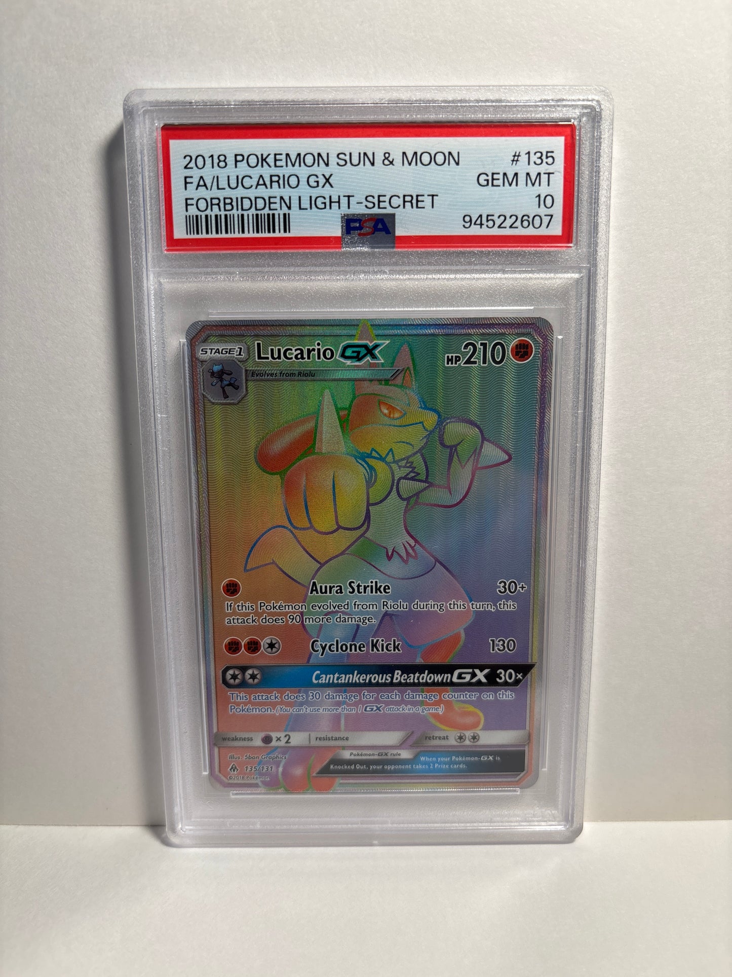 Pokemon Lucario GX 135/131 PSA 10