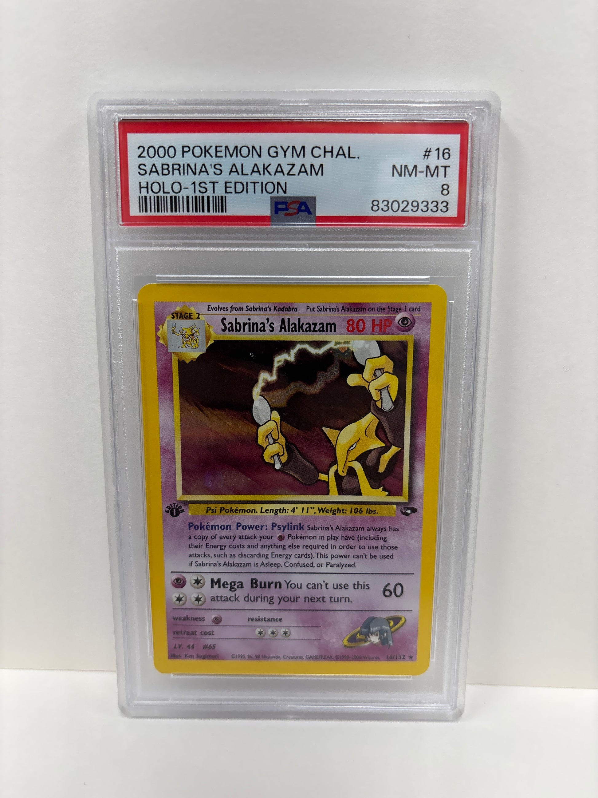 Pokemon Sabrina's Alakazam 16/132 1st Edition PSA 8 Zapp! Comics Pokemon Sabrina's Alakazam 16/132 1st Edition PSA 8 Zapp! Comics