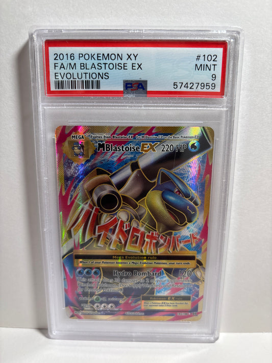 Pokemon M Blastoise EX 102/108 PSA 9