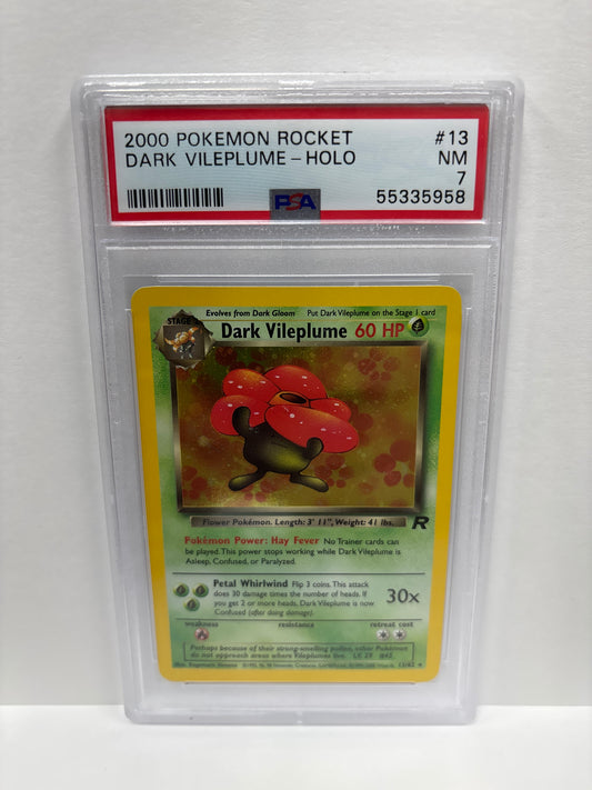Pokemon Dark Vileplume 13/82 (2000) PSA 7 (Scratches on Slab)