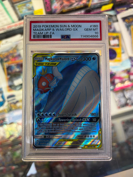 Pokemon Magikarp & Wailord GX 160/181 PSA 10
