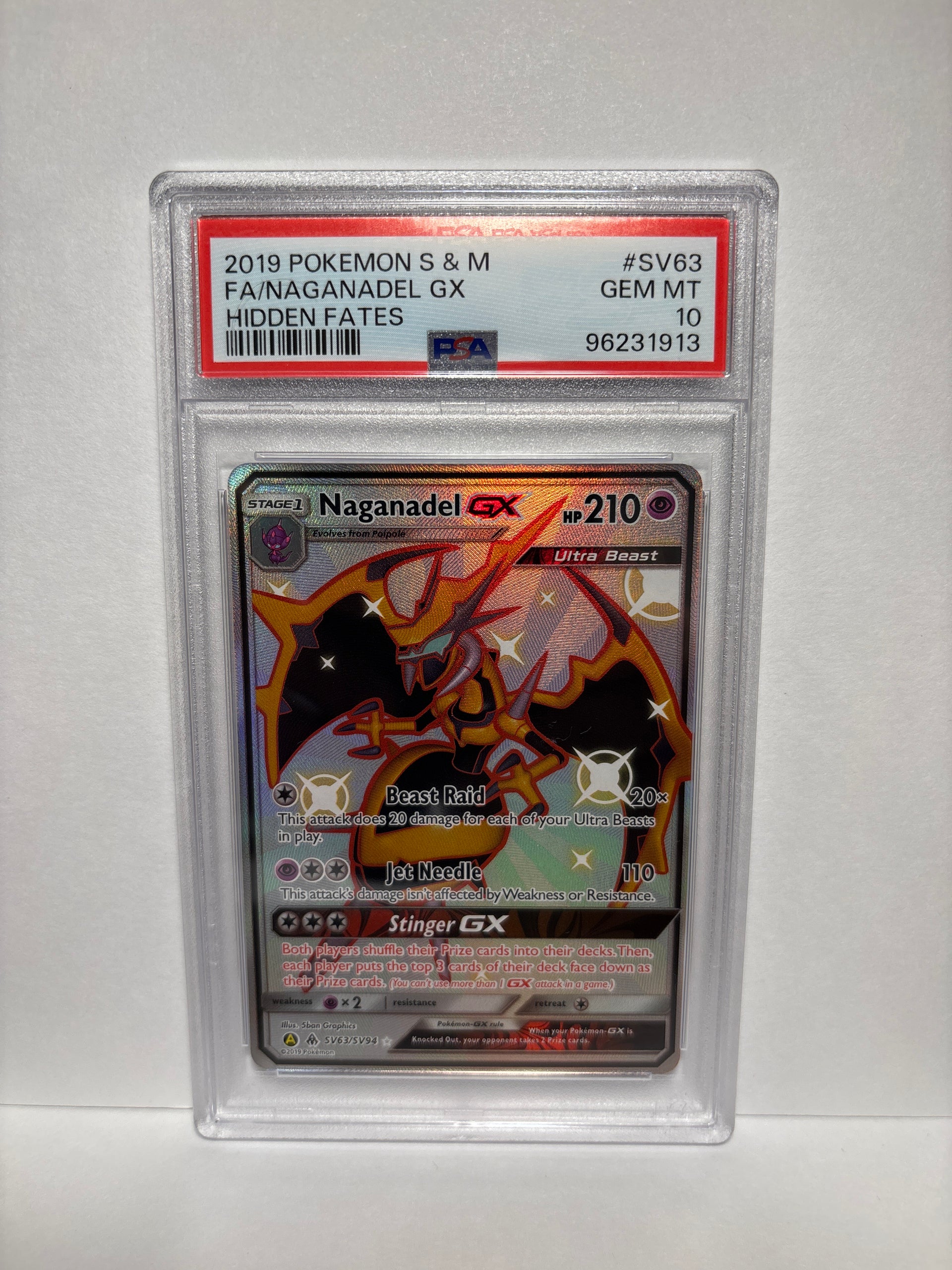 Pokemon Naganadel GX SV63/SV94 PSA 10 Zapp! Comics Pokemon Naganadel GX SV63/SV94 PSA 10 Zapp! Comics