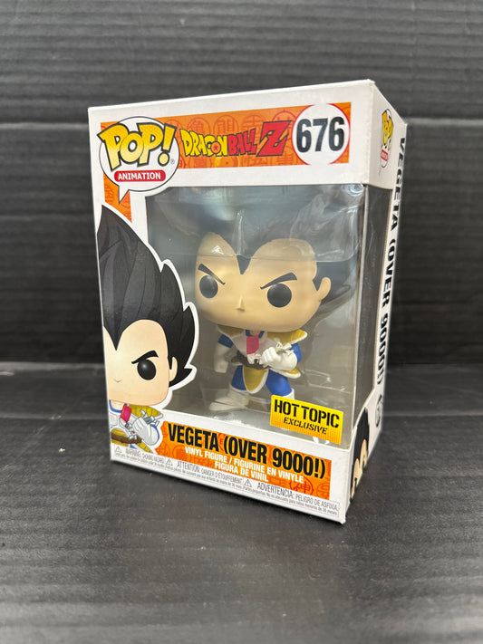 Funko Pop! Dragon Ball Z Vegeta (Over 9000!) 676 Hot Topic Exclusive (Grade A)