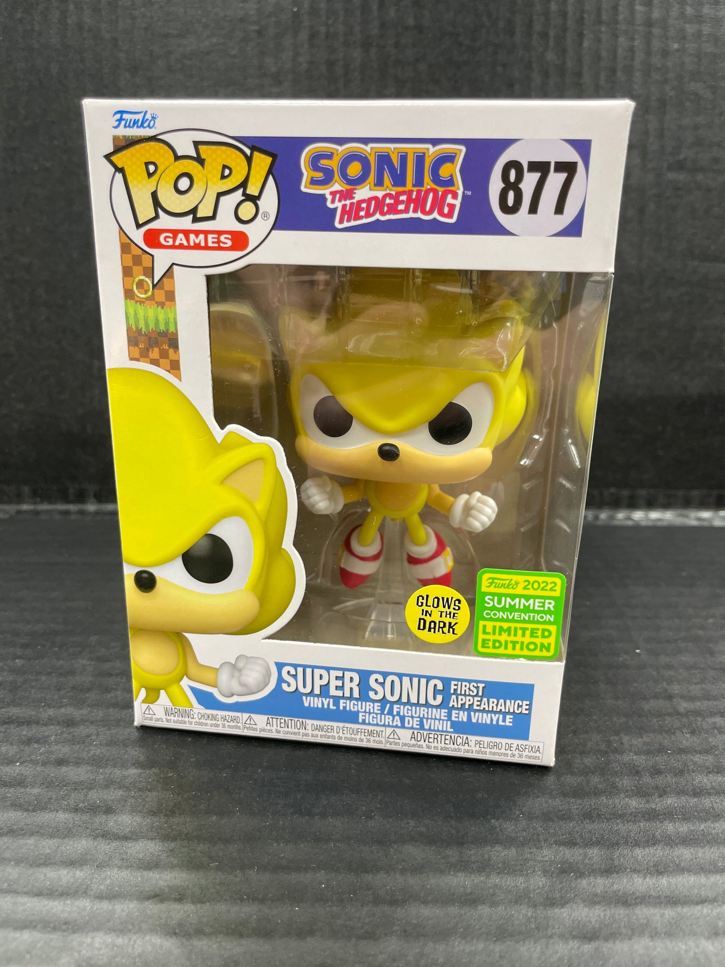 Funko Pop! Sonic the Hedgehog Super Sonic First Appearance 877 Summer 2022 Exclusive (Grade A)