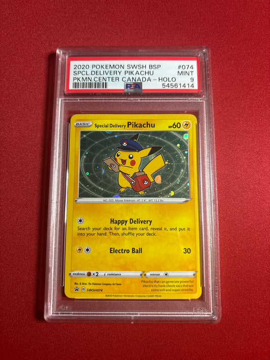 Pokemon Special Delivery Pikachu SWSH074 PSA 9