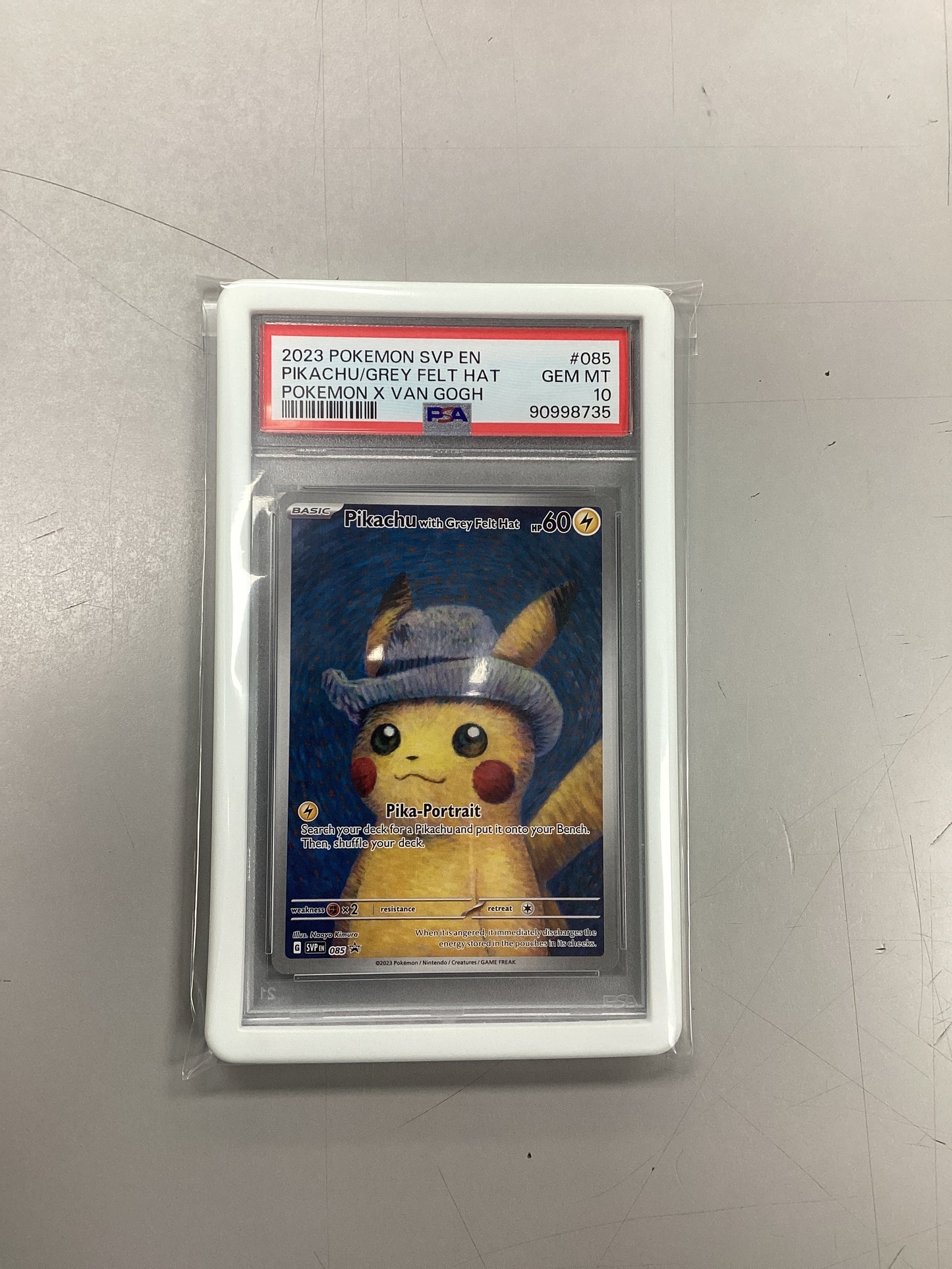 Pokemon Pikachu with Grey Felt Hat PSA 10