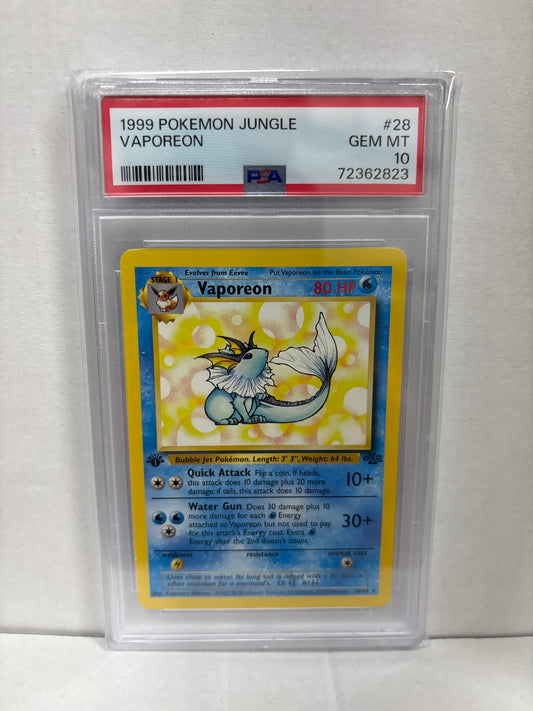 Pokemon Vaporeon 28/64 1st Edition PSA 10