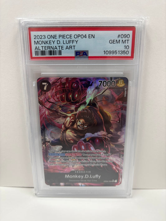 One Piece TCG Monkey D. Luffy OP04-090 PSA 10