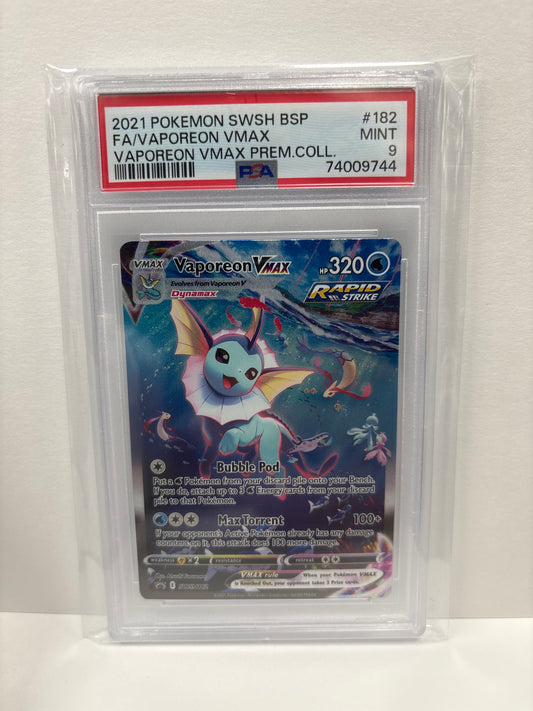 Pokemon Vaporeon VMAX SWSH182 PSA 9