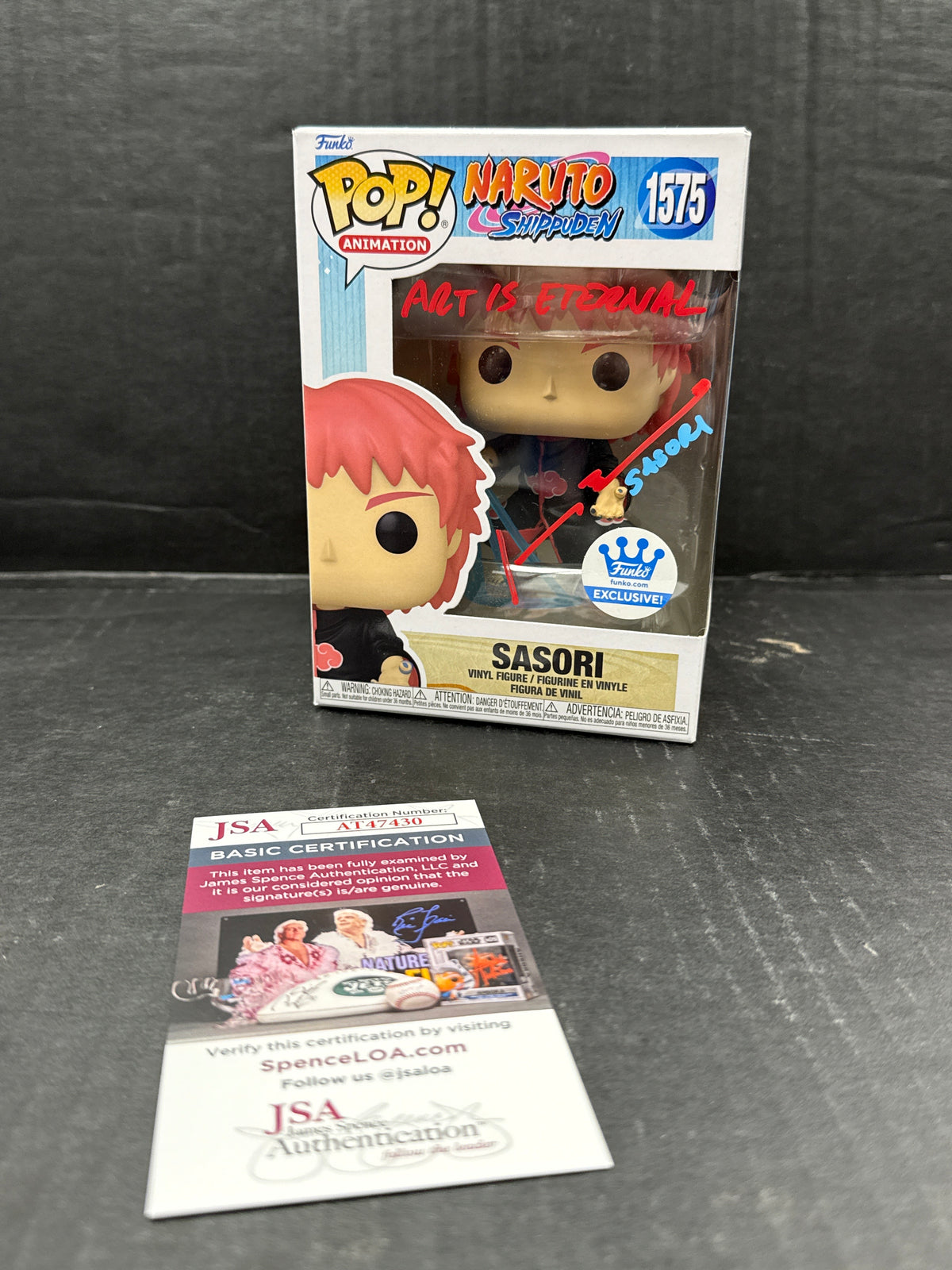 Funko Pop! Naruto Shippuden Sasori 1575 Funko Exclusive (Grade A) Signed by Johnny Yong Bosch
