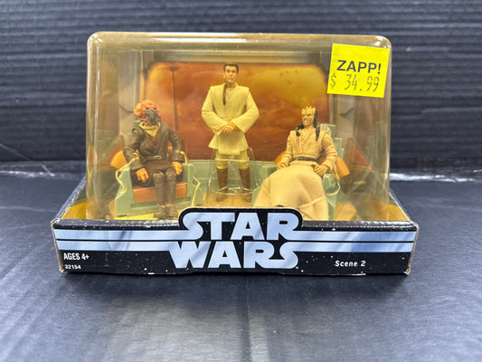 Star Wars Jedi High Council PLO Koon, Obi-Wan Kenobi, Eeth Koth (Box Damaged)