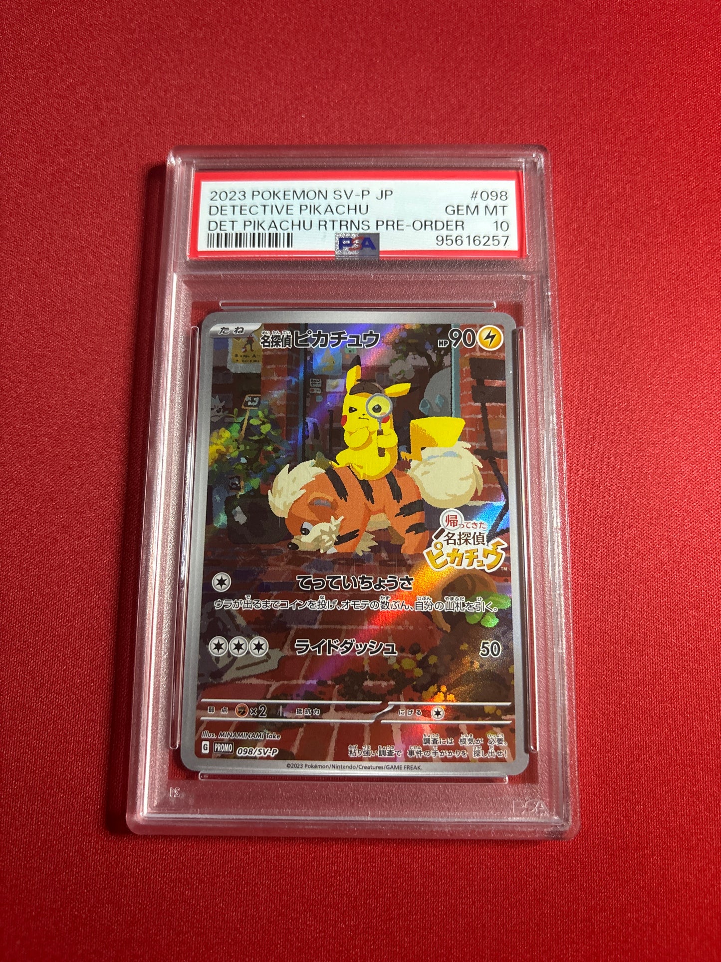 Pokemon Japanese Detective Pikachu 098/SV-P PSA 10