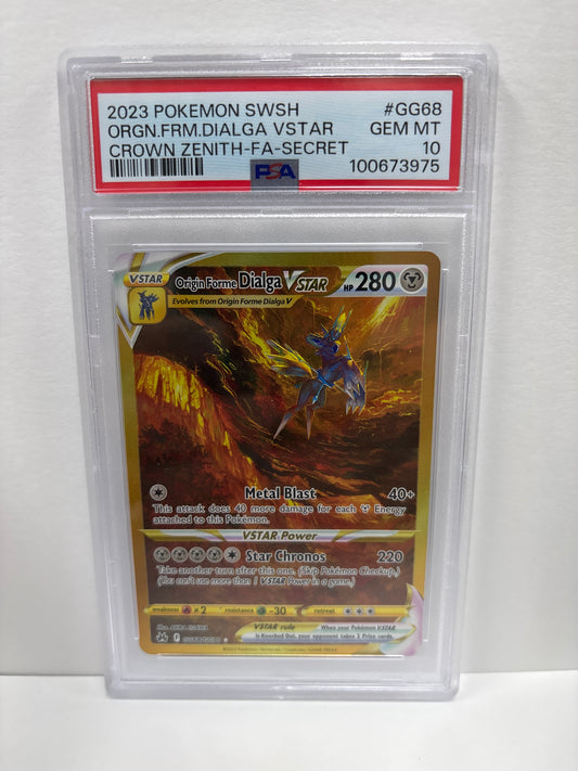 Pokemon Origin Forme Dialga VSTAR GG68/GG70 PSA 10