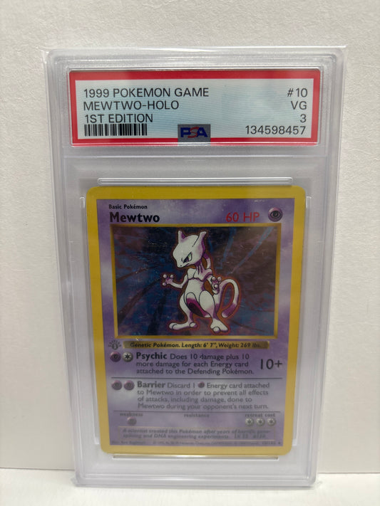 Pokemon Mewtwo 10/102 1st Edition (1999) PSA 3