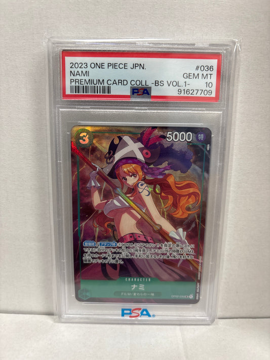 One Piece Card Game Japanese Nami OP02-036 PSA 10