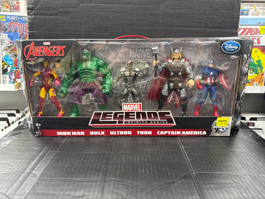 Marvel Legends Avengers Initiative 5 Pack Disney Store Exclusive Iron Man, Hulk, Ultron, Thor, Captain America
