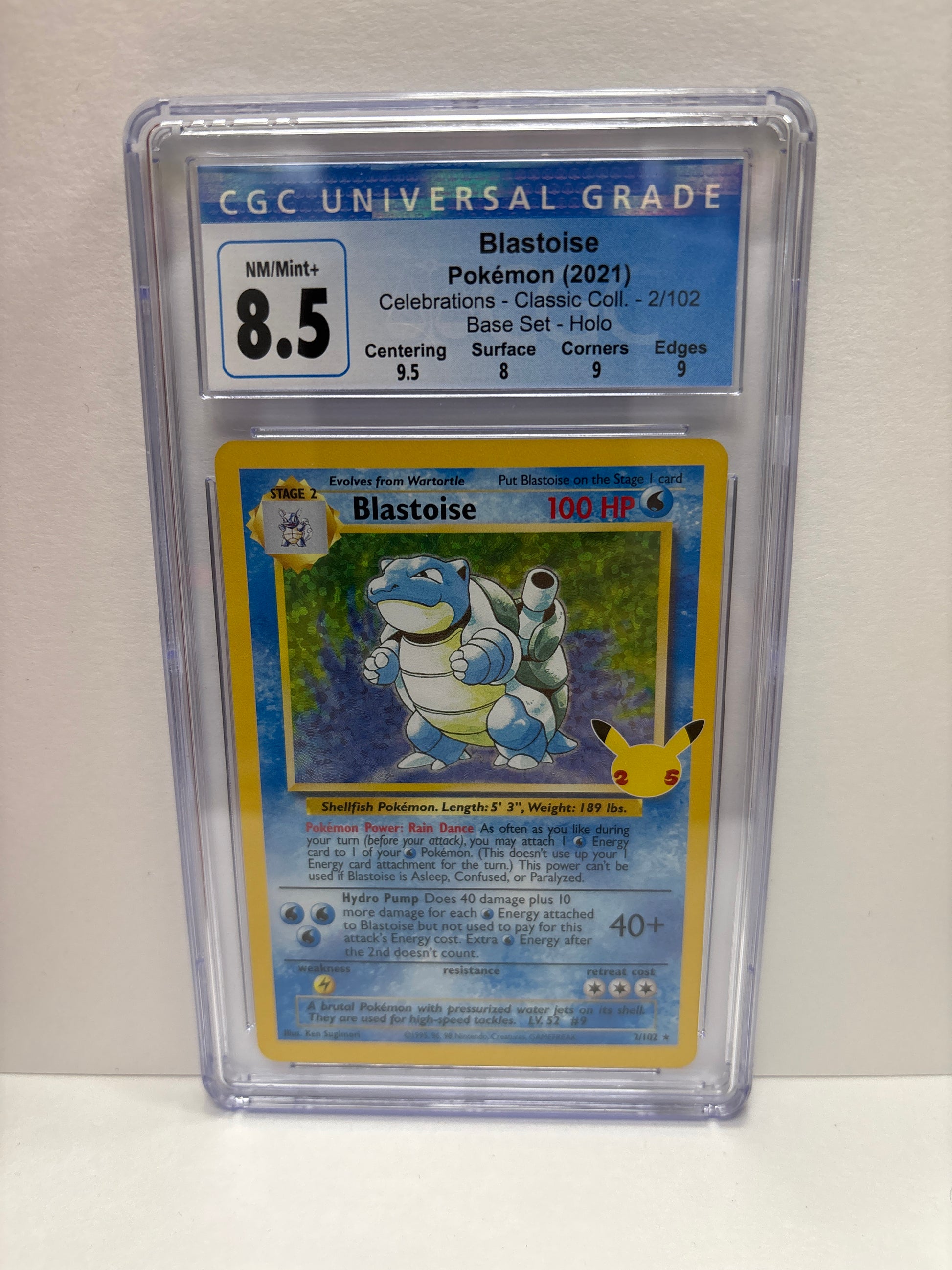 blastoise graded card Pokemon Blastoise 2/102 Celebrations (2021) CGC 8.5 – Zapp! Comics