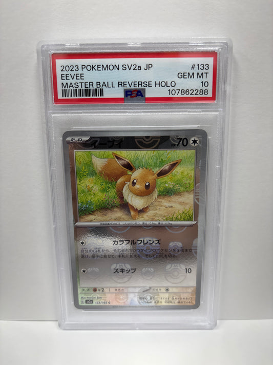 Pokemon Japanese Eevee 133/165 Master Ball PSA 10