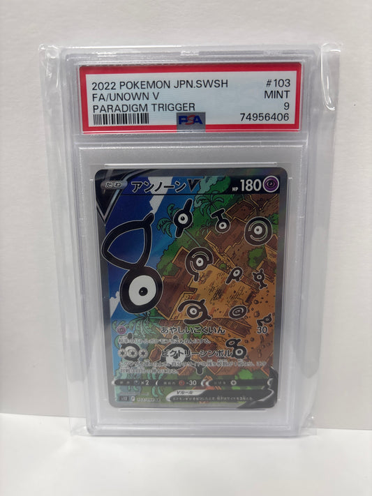 Pokemon Japanese Unown V 103/098 PSA 9