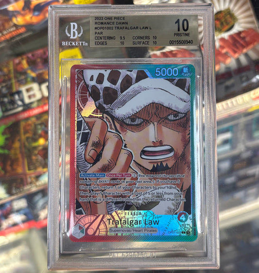 One Piece Card Game Trafalgar Law OP01-002 (Pre-errata) Beckett 10