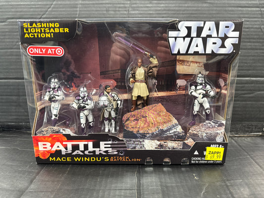 Star Wars Battle Pack Mace Windu’s Attack Battallion Target Exclusive 2006