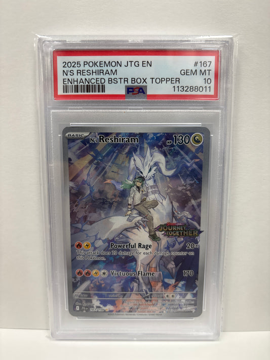 Pokemon N’s Reshiram 167/159 (Box Topper) PSA 10