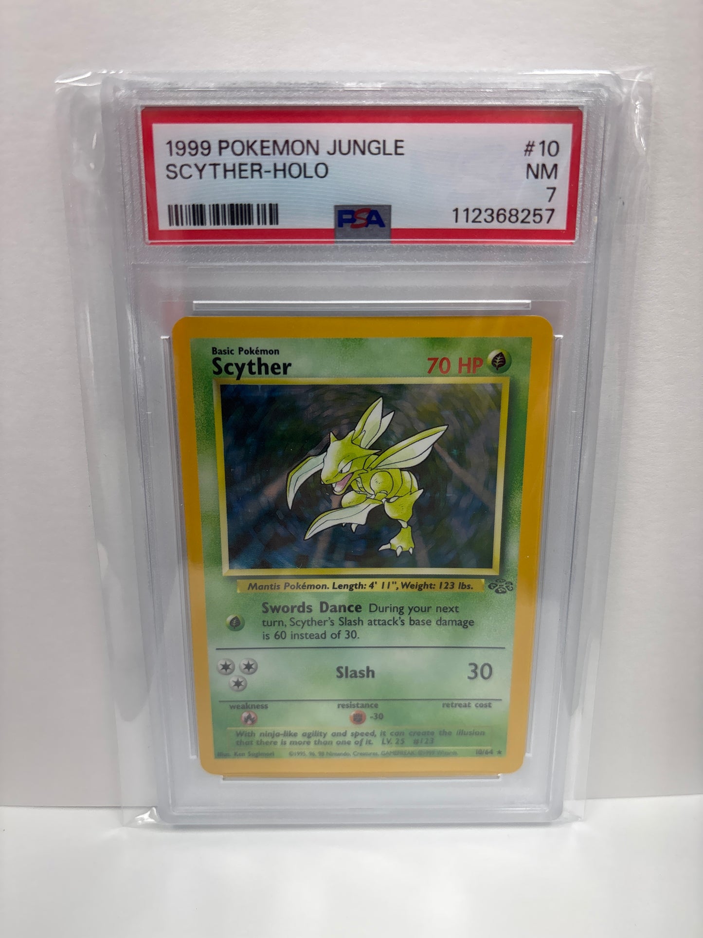 Pokemon Scyther 10/64 (1999) PSA 7