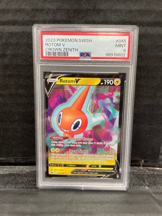 Pokémon Rotom V 045/159 Crown Zenith PSA 9