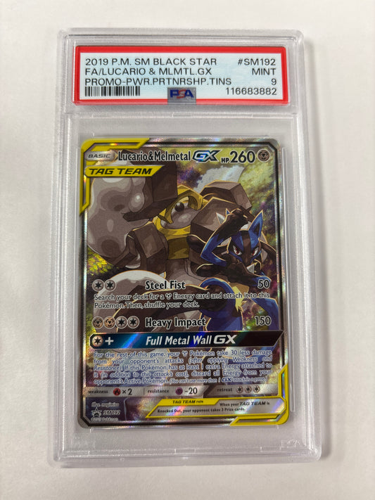 Pokemon Lucario & Melmetal GX SM192 PSA 9