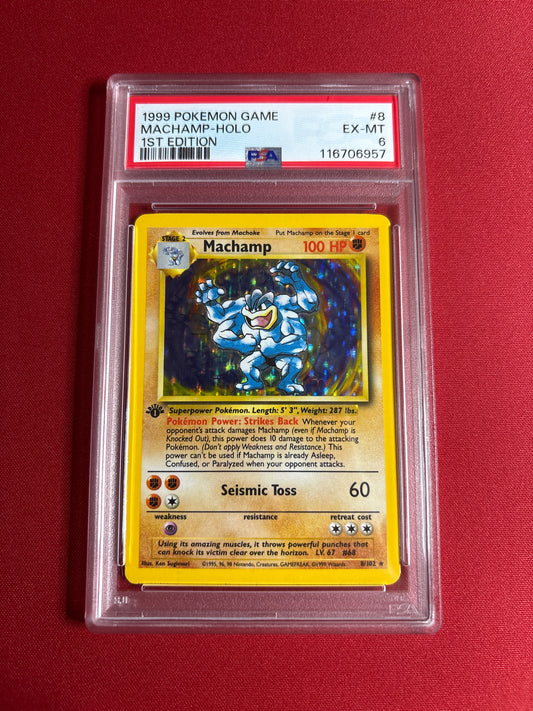 Pokemon Machamp 8/102 1st Edition PSA 6