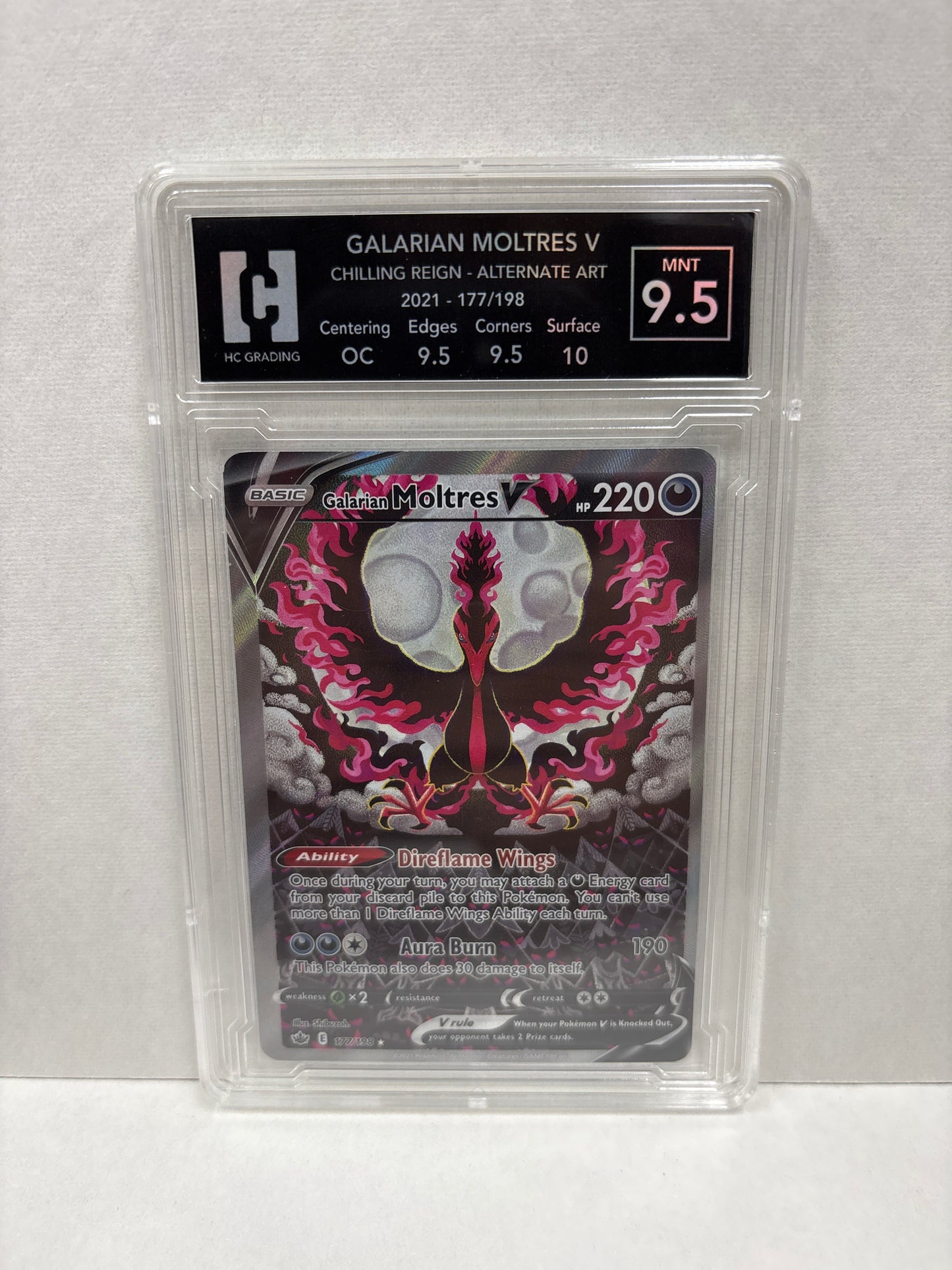 Pokemon Galarian Moltres V HC Grading 9.5 (OC)