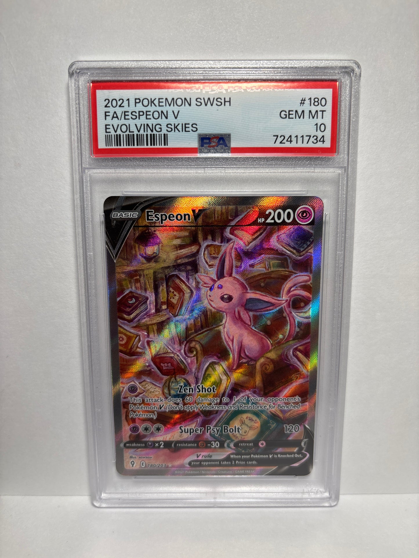 Pokemon Espeon V 180/203 PSA 10