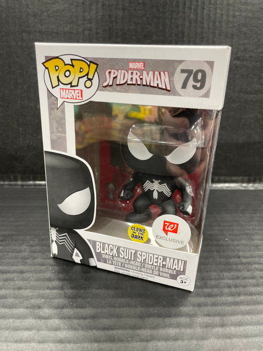 Funko Pop! Marvel Black Suit Spider-Man 79 Walgreens Exclusive (Grade B+)
