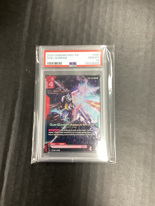 2025 Gundam Card Game Duel Gundam (Assault Shroud) GD01-045 LR PSA 10
