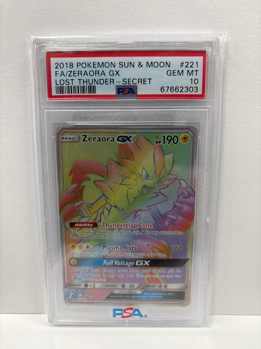 Pokemon Zeraora GX 221/214 PSA 10