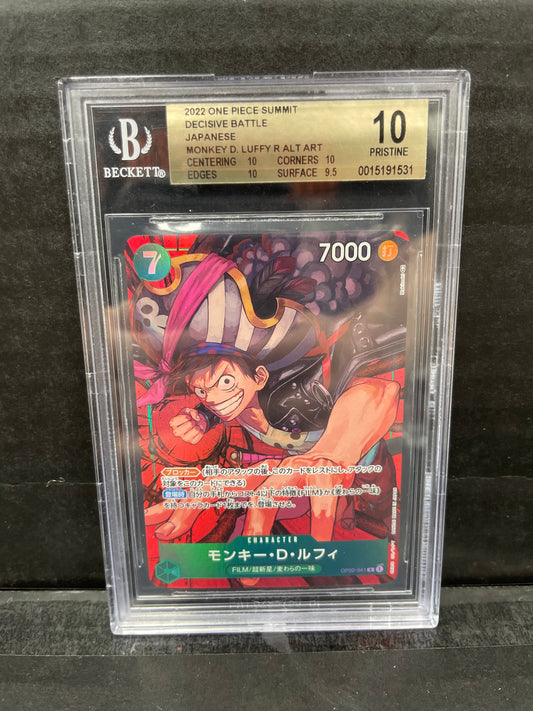 One Piece TCG Luffy AA JP OP02-041 Beckett 10