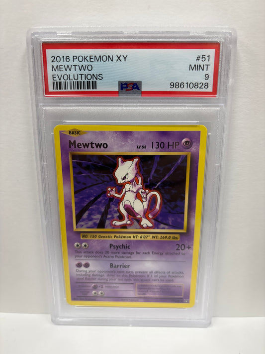 Pokemon Mewtwo 51/108 NON HOLO (2016) PSA 9