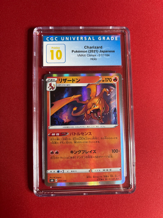Pokemon Japanese Charizard 017/184 CGC Pristine 10 (Old Label)