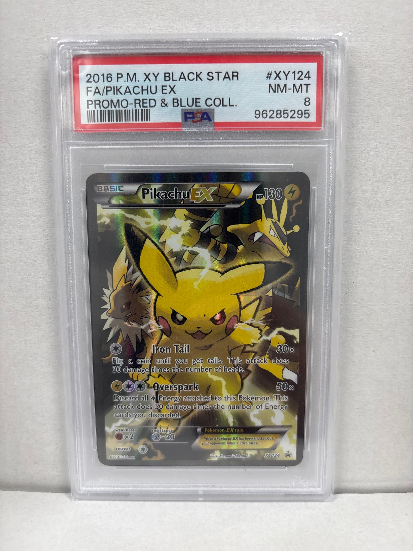 Pokemon Pikachu ex XY124 PSA 8