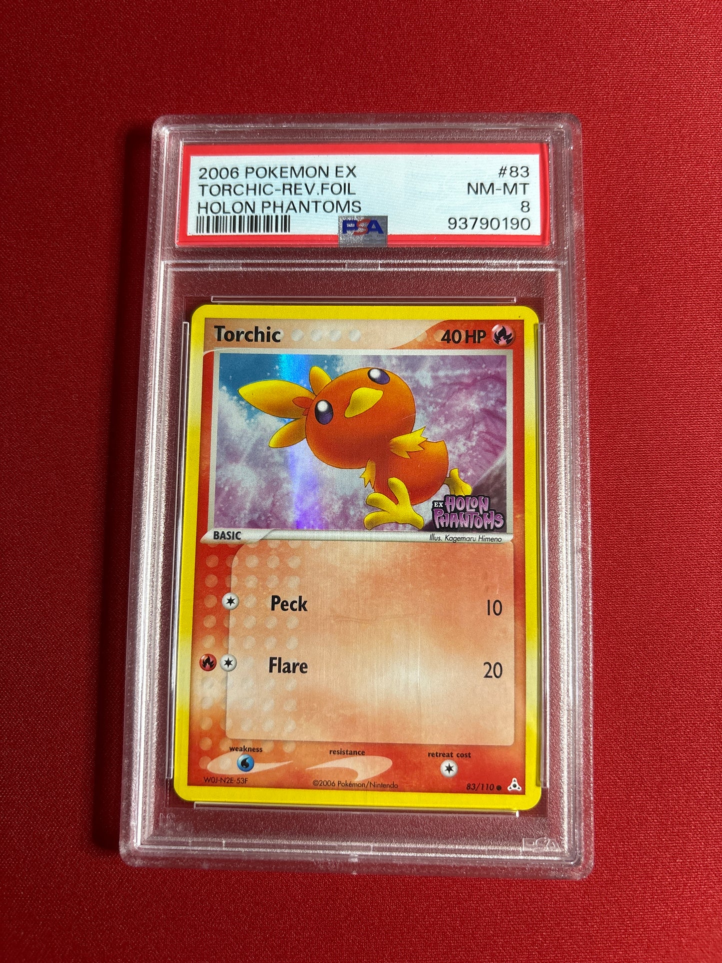 Pokemon Torchic 83/110 Reverse FOIL PSA 8