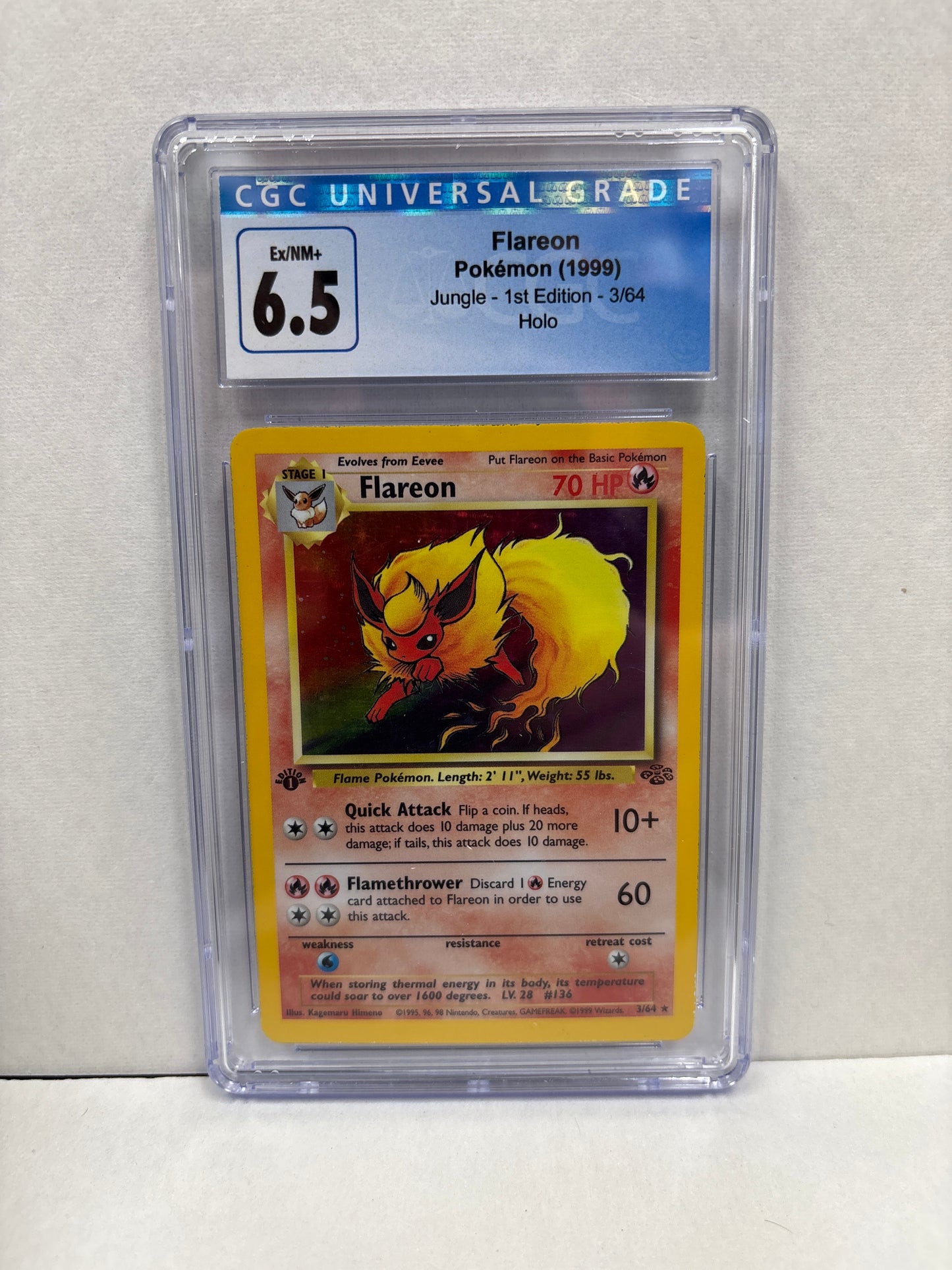 Pokemon Flareon 3/64 1st Edition (1999) CGC 6.5